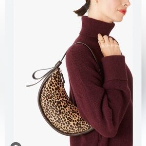 Kate Spade Smile Shoulder Bag Leopard Calf Hair Cheetah K4444 $278 MSRP Leopardo
